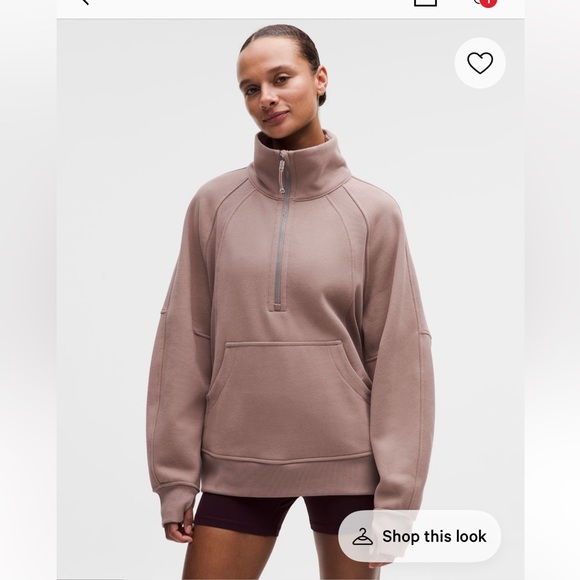 Scuba Oversized Funnel Neck Half Zip Long - Picture 2 of 3